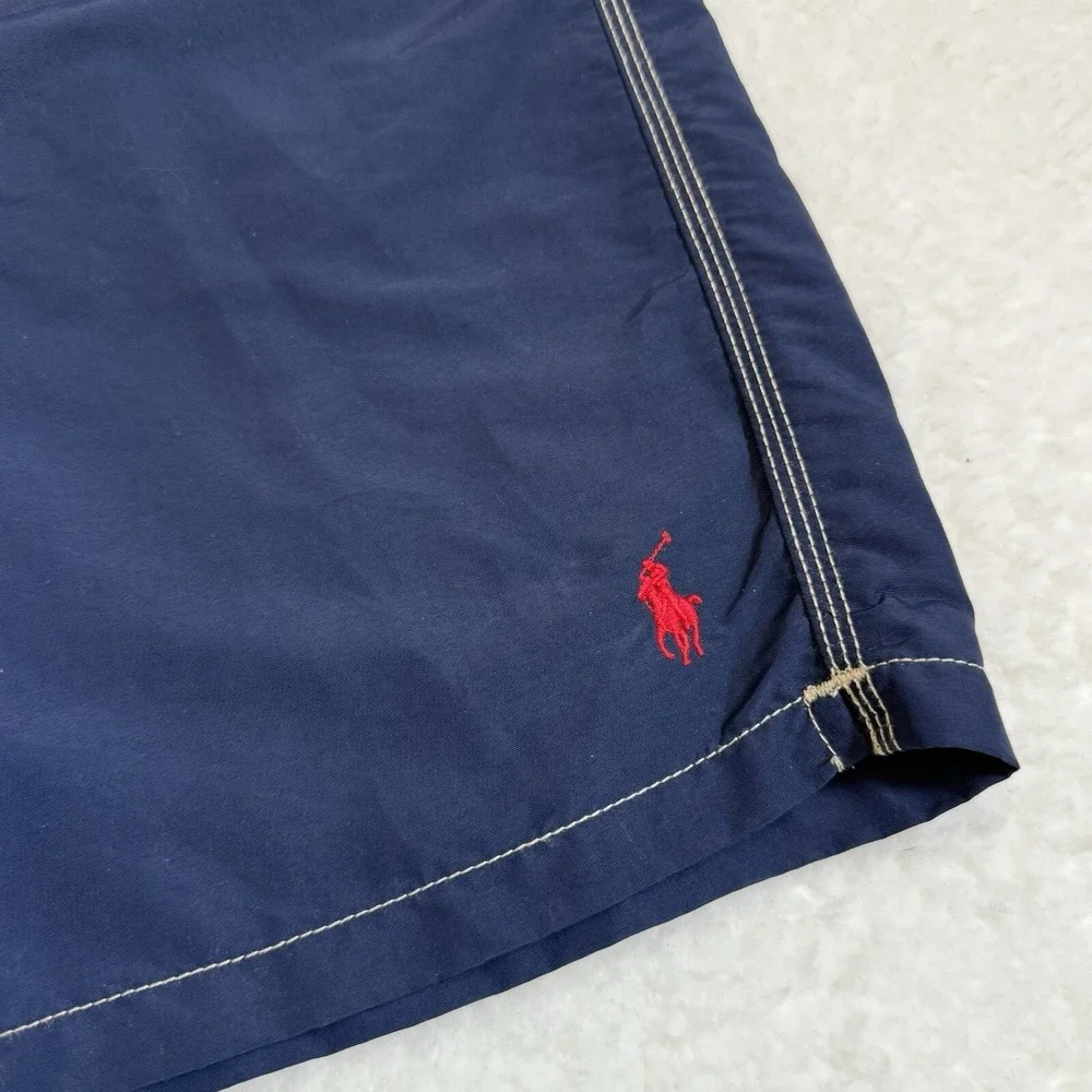 Polo Ralph Lauren Swim Shorts Mens M Lined Board Shorts Nylon Blue Solid
